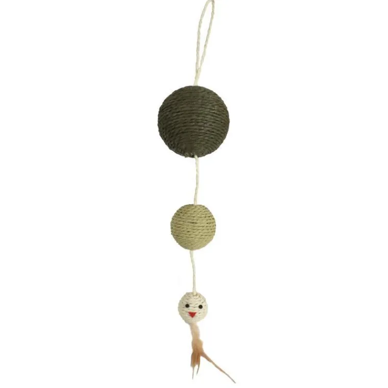 BOBBY Jouet à griffer pour chat coloris vert Plume - 55 x 12 cm