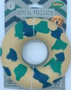 BUBIMEX Jouet à mâcher pour chien bagel anneau en caoutchouc naturel coloris bleu – Ø 12,5 cm (taille L)