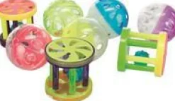 TRIXIE Jouet balle ou rouleau en plastique avec clochette - Ø 4,5 cm