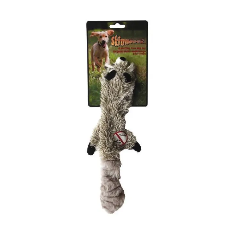 SKINNEEEZ Jouet 34cm raton laveur peluche pour chien
