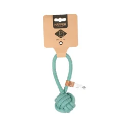 D ET D HOME Jouet en corde forme balle et boucle bleu D&D Home Harper taille XS - 18,5 cm