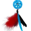 WOUAPY Jouet pour chat balle et queue avec plumes coloris bleu - Ø 4,8 cm
