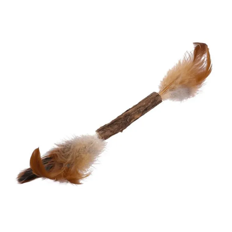 WOUAPY Jouet pour chat coloris beige plumeau matatabi – 22 x 1,5 x 1,5 cm