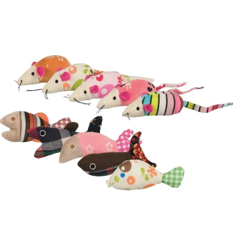 TRIXIE Jouet pour chat en peluche et tissu - 9 à 12 cm