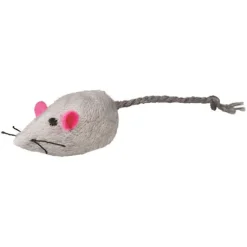 TRIXIE Jouet pour chat en peluche coloris gris souris cloche - 5 cm