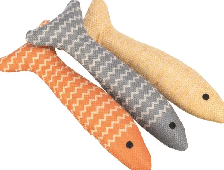 TRIXIE Jouet pour chat en tissu coloris multicolore poisson avec catnip - 20 cm