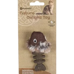 FLAMINGO Jouet pour chat marron Natura Delight Catnip Poisson - 9 cm