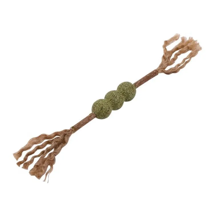 WOUAPY Jouet pour chat matatabi bâton 3 boules à plumes 12x2x2 cm