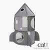 CATIT Jouet pour chat tour à chat Fusée Vesper Rocket Ship coloris bleu