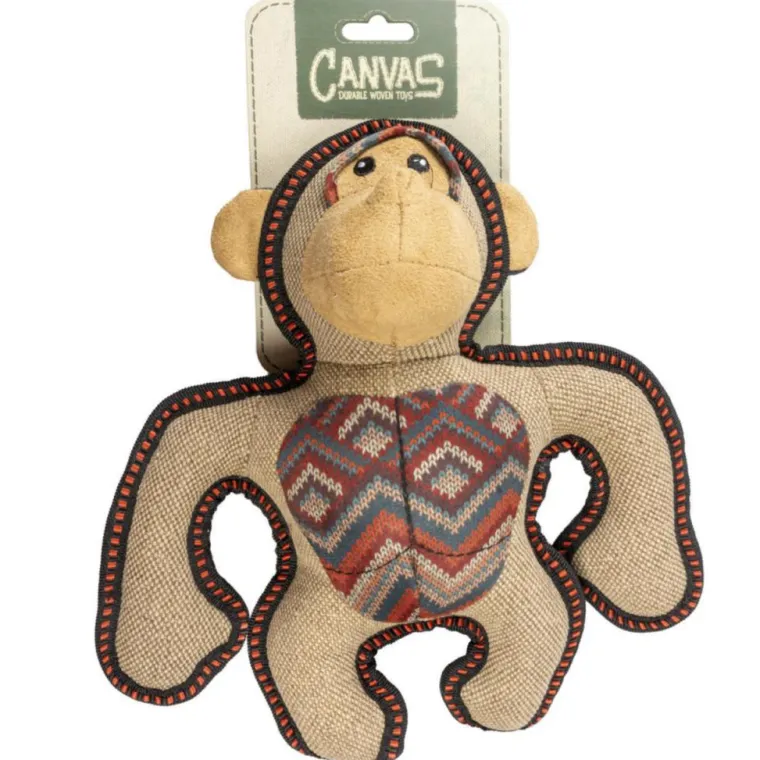 DUVOPLUS Jouet pour chien coloris marron peluche gorille Canvas - 29 x 24 x 9 cm