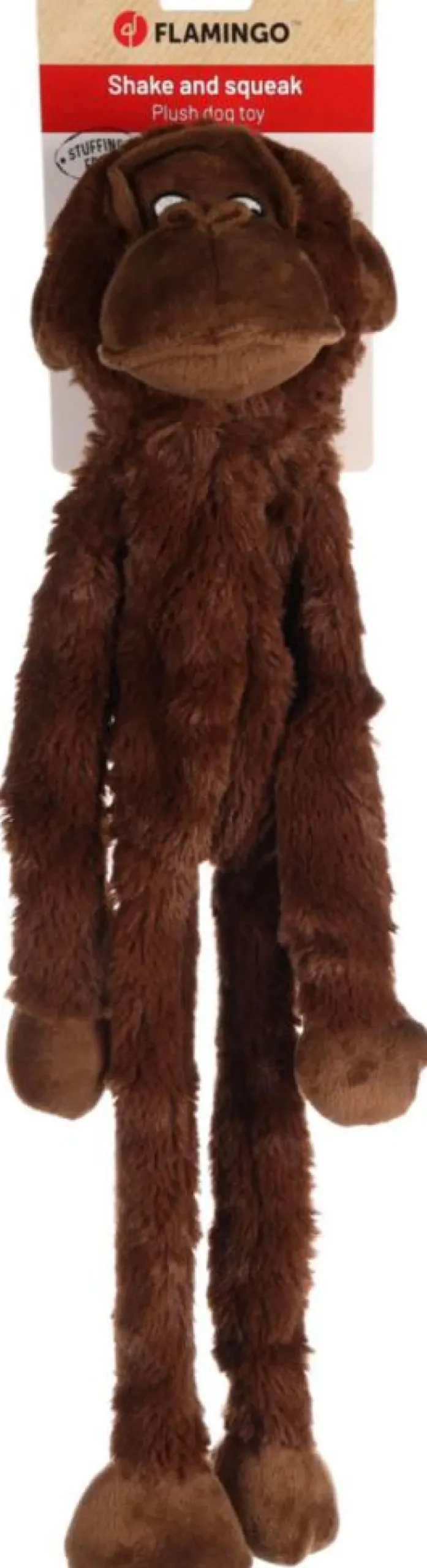 FLAMINGO Jouet pour chien coloris marron peluche singe Madina - Taille S 17 x 12 x 57 cm