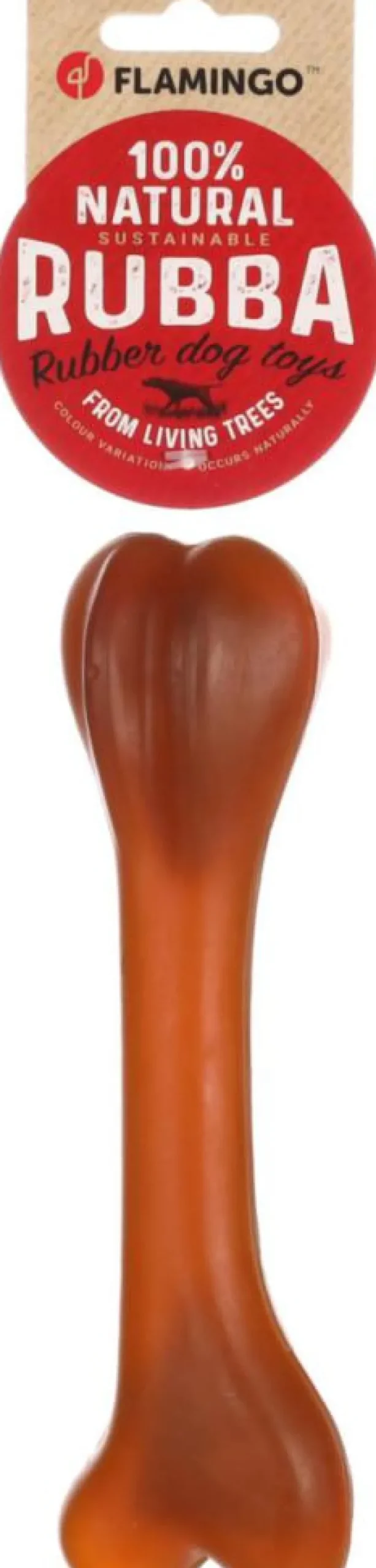 FLAMINGO Jouet pour chien en caoutchouc naturel coloris marron os Rubba - Taille 21 x 6,1 x 4,5 cm