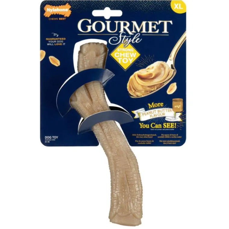 NYLABONE Jouet pour chien en stick au beurre de cacahuètes Gourmet - Taille XL
