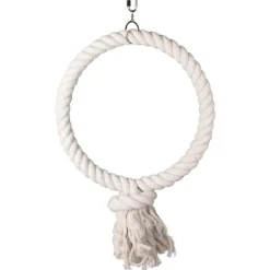 FLAMINGO Jouet pour perroquet coloris crème en coton Hakan brosse anneau naturel – Taille XL
