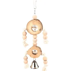 FLAMINGO Jouet pour perroquet en bois pendentif avec barres – 38 cm