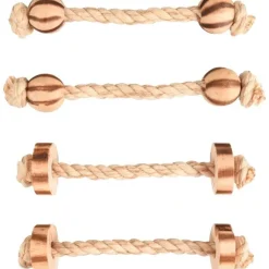 FLAMINGO Jouets pour rongeurs avec corde, disques et balles en bois 15 cm x 4