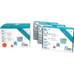 BLUE CORAL Kit d'analyse d'eau de laboratoire, lot de 3, FAUNA MARIN, modèle Reef ICP TEST - Total
