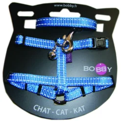 BOBBY Kit harnais + laisse pour chat Safe bleu
