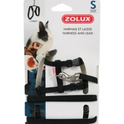 ZOLUX Kit harnais pour le rongeur en nylon coloris noir – Taille S