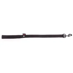 MARTIN SELLIER Laisse double noire . 25 mm x 60 cm