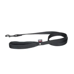 MARTIN SELLIER Laisse double noire . 25 mm x 120 cm