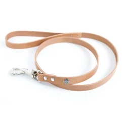 MARTIN SELLIER Laisse en cuir classique coloris naturel 1x100 cm
