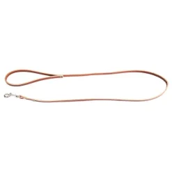 MARTIN SELLIER Laisse en cuir classique coloris marron 1,6x100 cm