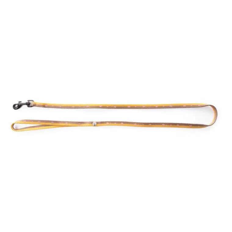 MARTIN SELLIER Laisse pour chat Bicolor Bulles jaune moutarde et marron