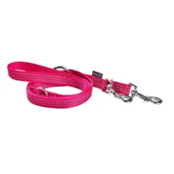 BOBBY Laisse pour chien coloris fuchsia en nylon tressé Safe 3 positions – Taille L