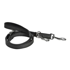 BOBBY Laisse pour chien coloris noir en nylon tressé Safe 3 positions – Taille M