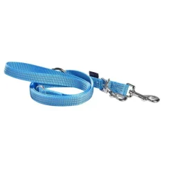 BOBBY Laisse pour chien coloris bleu en nylon tressé Safe 3 positions – Taille L