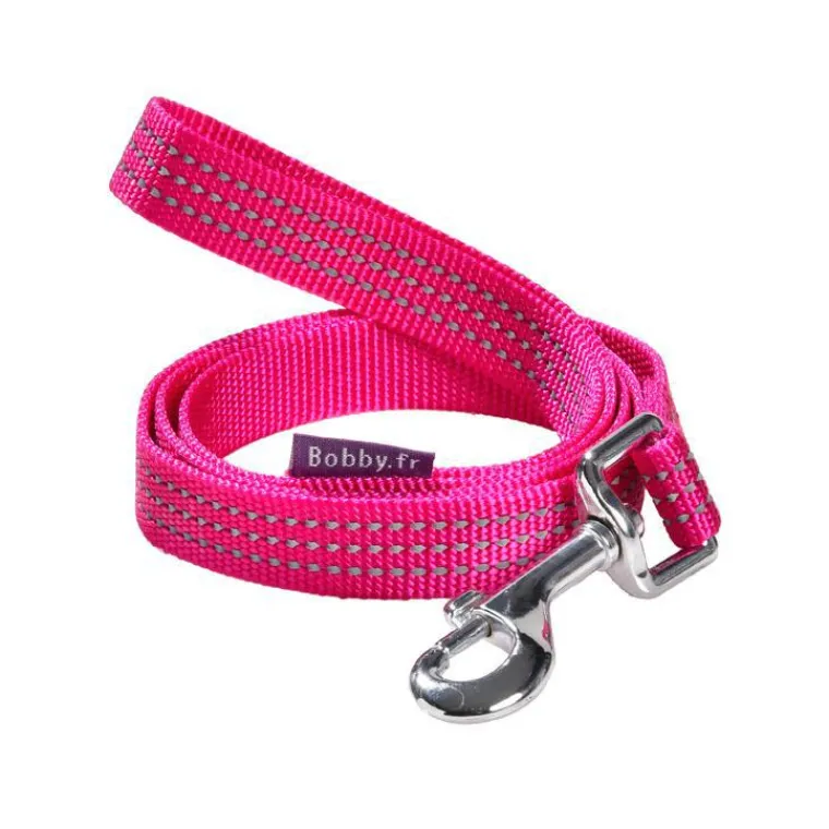 BOBBY Laisse pour chien coloris fuchsia en nylon tressé Safe – Taille L