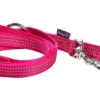 BOBBY Laisse pour chien en nylon tressé coloris fuchsia 3 positions Safe - Taille S/M
