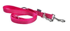 BOBBY Laisse pour chien en nylon tressé coloris fuchsia 3 positions Safe - Taille S/M