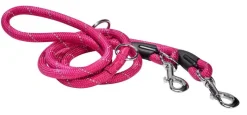 BOBBY Laisse pour chien en nylon rond coloris fuchsia 3 positions Walk - 189 cm