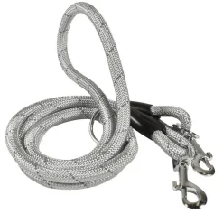 BOBBY Laisse pour chien en nylon rond coloris gris 3 positions Walk - 189 cm