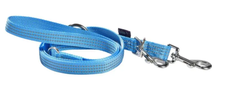 BOBBY Laisse pour chien en nylon tressé coloris bleu 3 positions Safe - Taille S/M