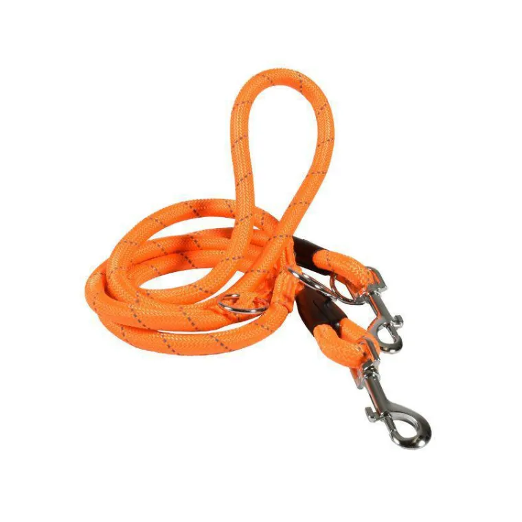 BOBBY Laisse pour chien en nylon rond coloris orange 3 positions Walk - Taille unique