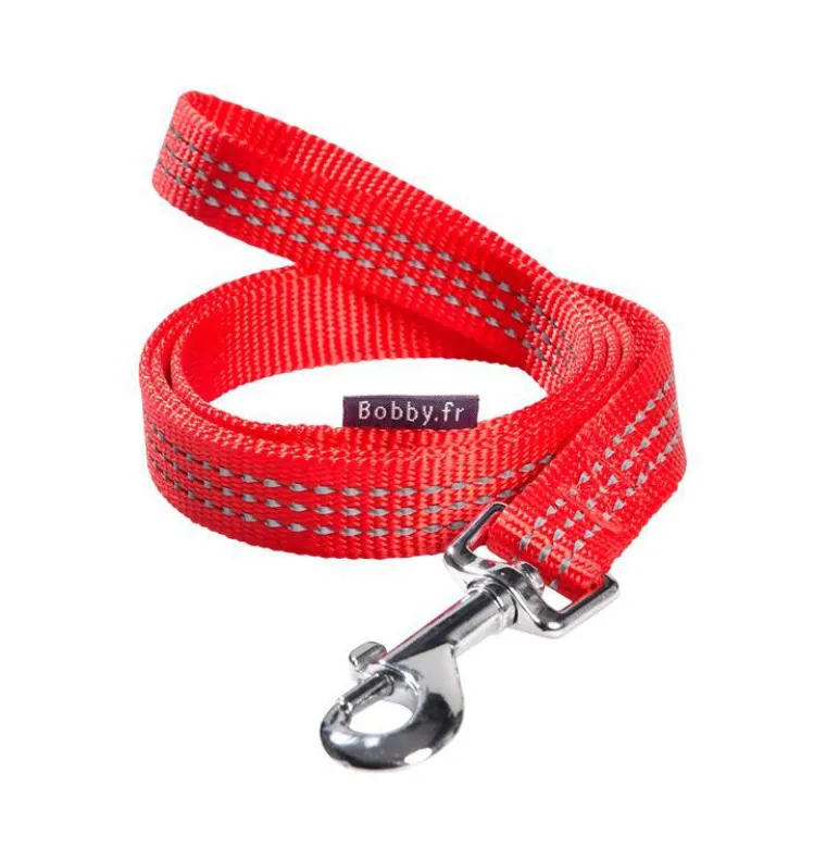 BOBBY Laisse pour chien en nylon tressé coloris rouge Safe 10 mm - Taille 10