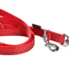 BOBBY Laisse pour chien en nylon tressé coloris rouge 3 positions Safe - Taille S/M