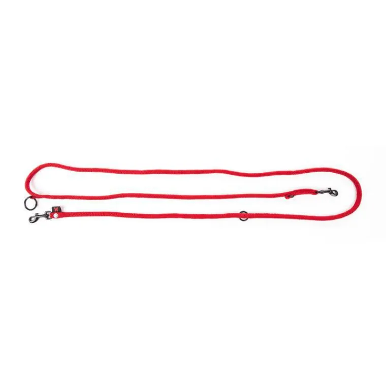 MARTIN SELLIER Laisse ronde 3 positions coloris rouge - 1,3x190 cm