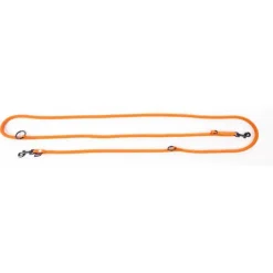 MARTIN SELLIER Laisse ronde 3 positions coloris orange - 1,3x190 cm