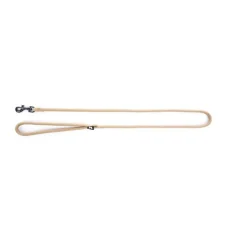 MARTIN SELLIER Laisse ronde pour chien coloris beige 1,3 cm x 1 m