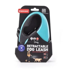 MARTIN SELLIER Laisse rétractable 2 Soft sangle coloris noir et turquoise - S