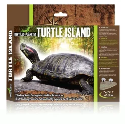 REPTILE PLANET Île flottante pour tortue aquatique avec ascenseur coloris marron Turtle Island - Taille S - 17 x 12,5 x 2,3 cm