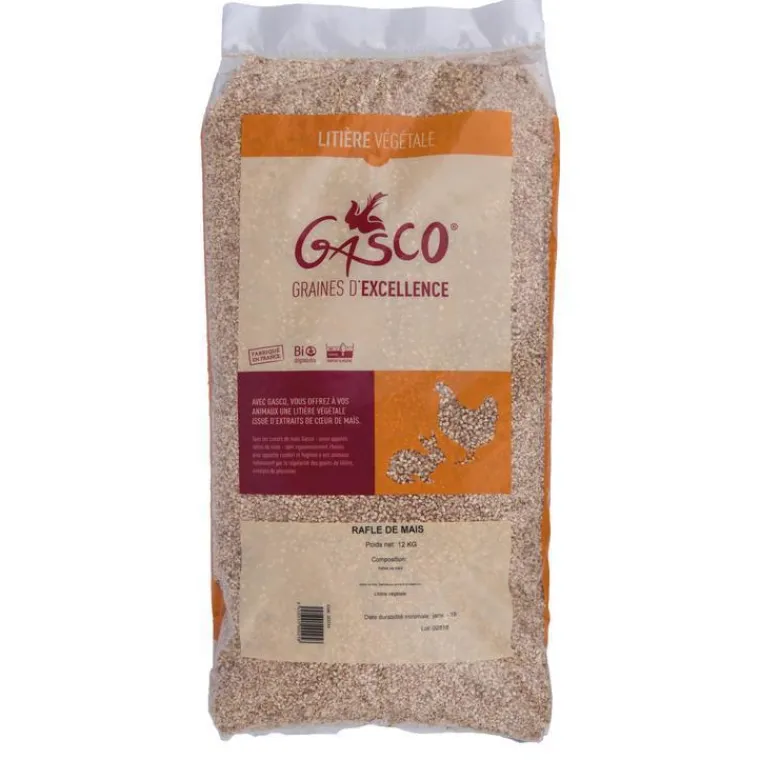 GASCO Litière pour basse-cour en rafle de maïs en sac de 12 kg