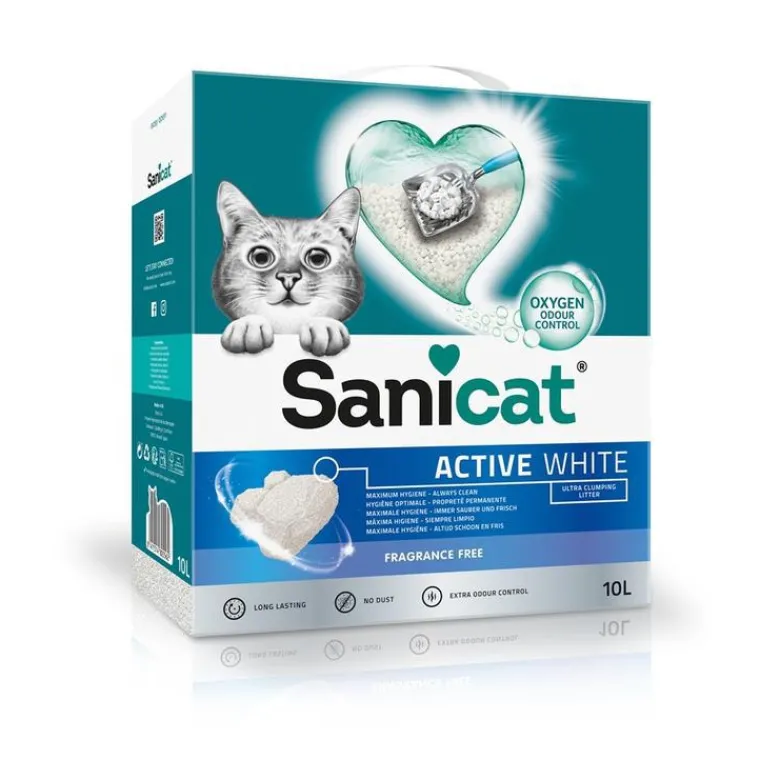 SANICAT Litière pour chat Active White – 10 L