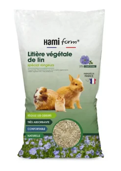 HAMIFORM Litière pour lapins et rongeurs végétale lin Harmi form - 30 L