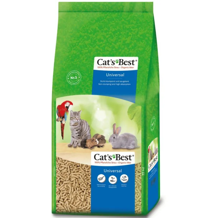CAT'S BEST Litière végétale non-agglomérante pour chat, oiseau et rongeur Cat’s Best Universal 40 L - 22 kg