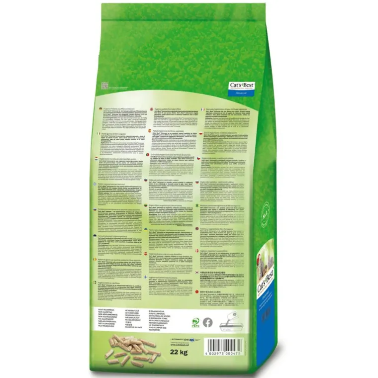 CAT'S BEST Litière végétale non-agglomérante pour chat, oiseau et rongeur Cat’s Best Universal 40 L - 22 kg